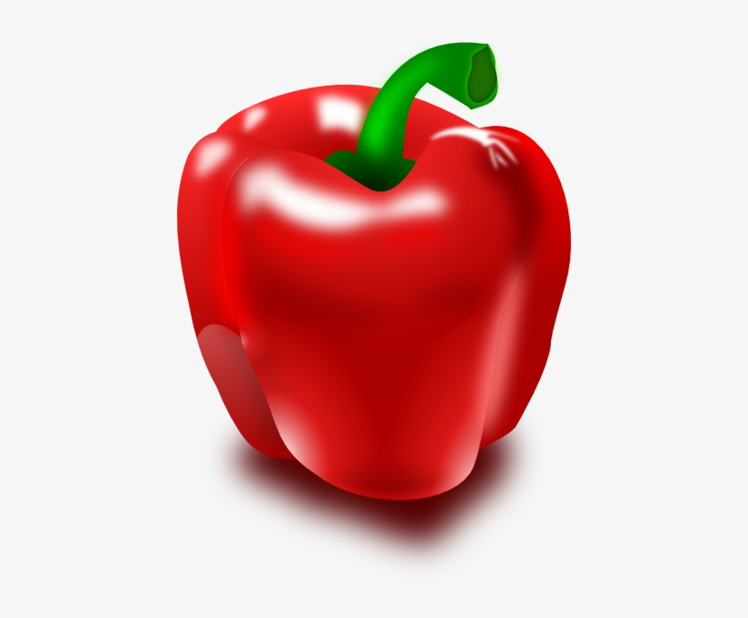 Red Pepper Clip Art At Clker - Bell Pepper Clipart, transparent png #925848