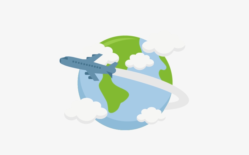 Airplane Flying Around World Svg Cutting File - Airplane Going Around The World, transparent png #926777