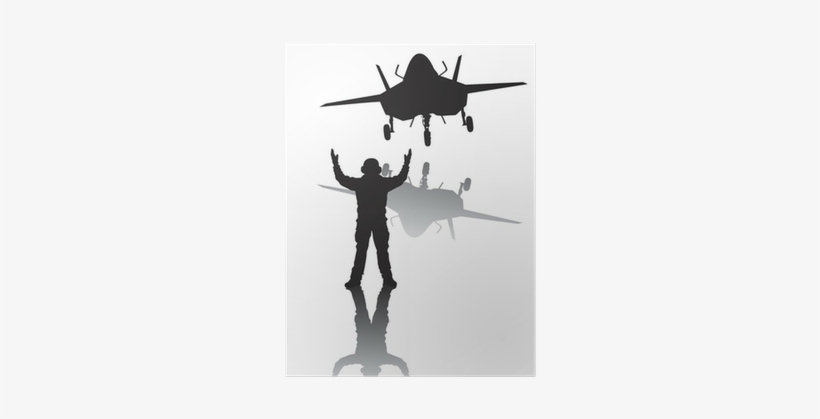 Stealth Plane And Aircraft Carrier Crewman - Airplane, transparent png #927031