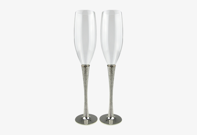 silver champagne flutes