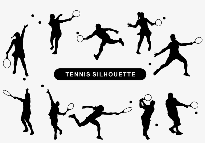 Tennis Players Silhouette Vector - Transparent Tennis Player Silhouette, transparent png #927720
