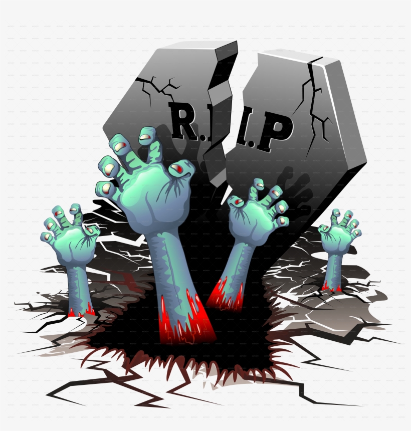 Creepy Zombie Hands On Cemetery By Bluedarkat - Zombie Hand Grave Png, transparent png #928504