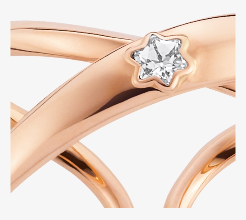 Twisted Shape In Warm Rose Gold And Diamond Sparkles - Montblanc Ring In Pink Gold With Diamond In Sett, transparent png #929571