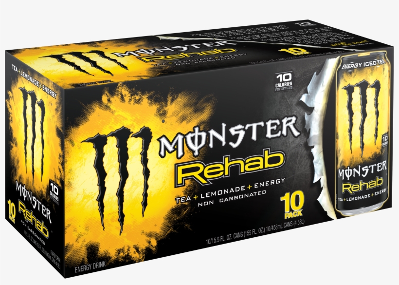 Monster Rehab Energy Drink, Tea Lemonade, - Monster Energy, transparent png #929812