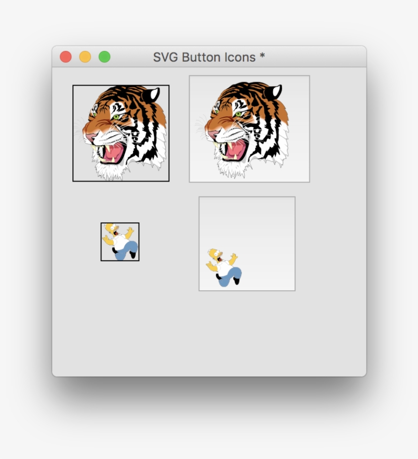 Two Buttons Using Icons From Svg Images - Tiger - Free Transparent PNG ...