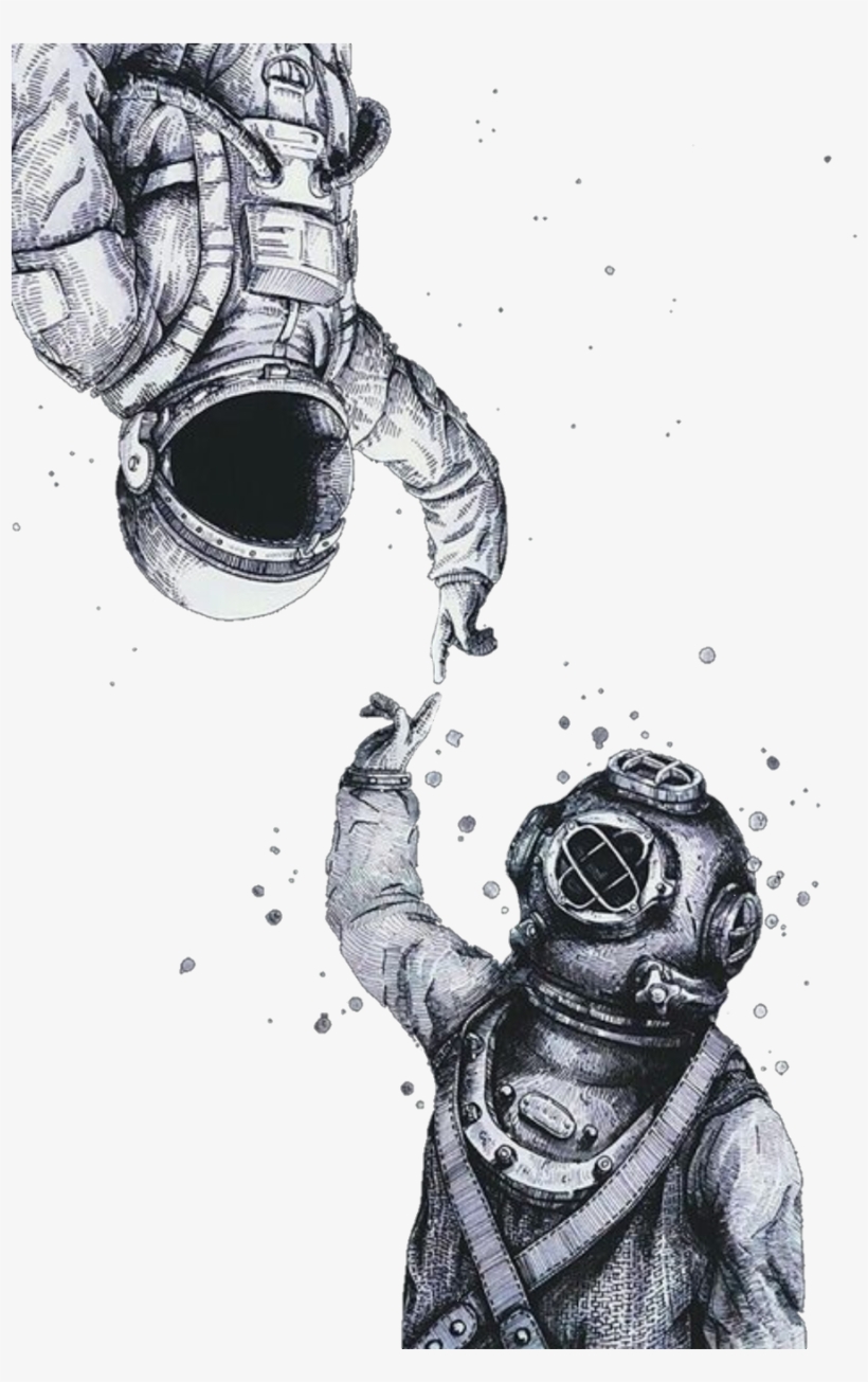 Astronaut Drawing Futuristic - Iphone X Wallpaper Astronaut, transparent png #9200918