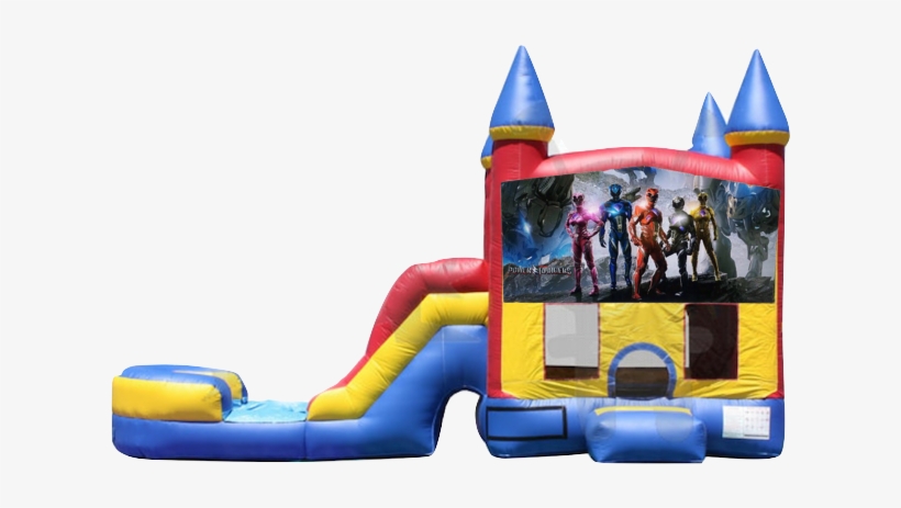 Combo Castle Slide Power Rangers $130 - Inflatable Castle, transparent png #9203134