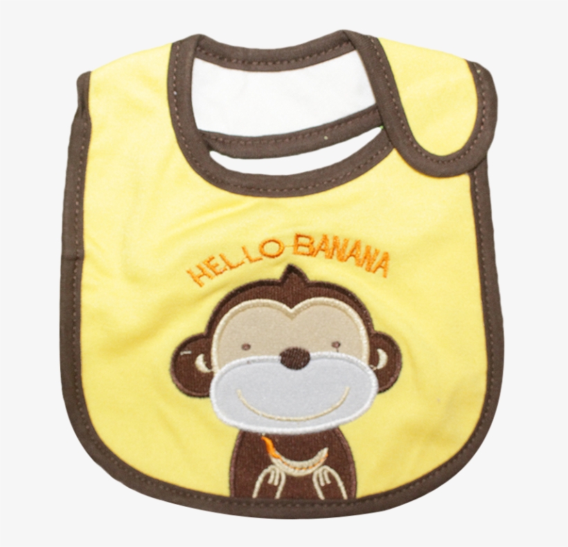 Little One Baby Bib Hello Banana - Monkey, transparent png #9203427