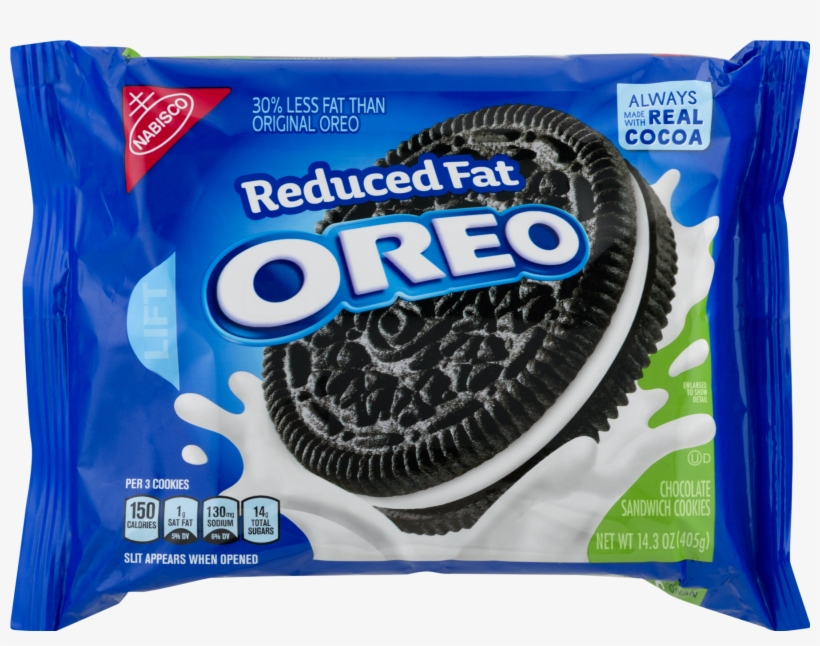 Nabisco Oreo Reduced Fat Chocolate Sandwich Cookies, - Reduced Fat Oreo Chocolate Sandwich Cookies, transparent png #9203678