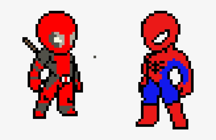 Deadpool And Spiderman - Deadpool Pixel, transparent png #9204345
