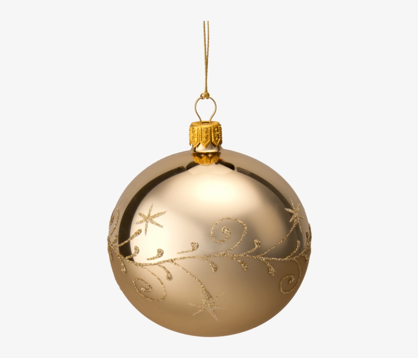 Glass Bauble Gold With Goldglimmer, 8cm - Christmas Ornament, transparent png #9204559