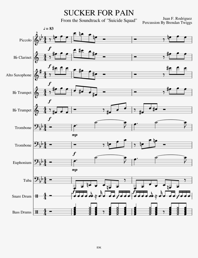 Sucker For Pain Sheet Music Composed By Juan F - Jurassic Park Arranged By Michael Sweeney Trumpet, transparent png #9204659