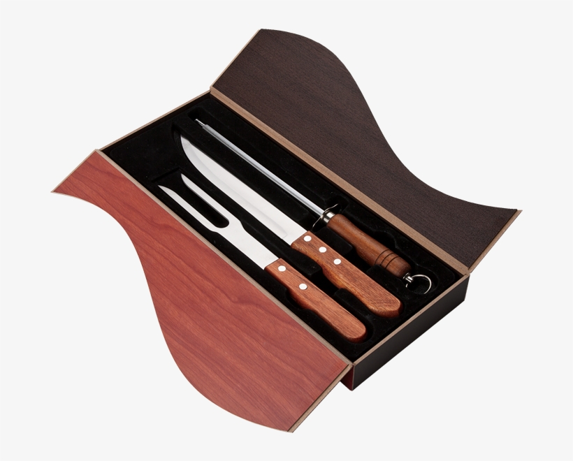 3 Piece Wood Handled Carving Set, transparent png #9206043