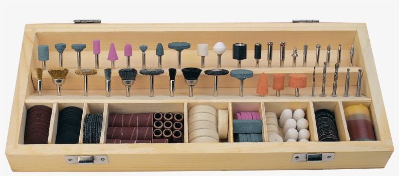 Cutting, Grinding And Polishing Set In Wooden Box, - Accesorios Para Mini Taladro, transparent png #9206094