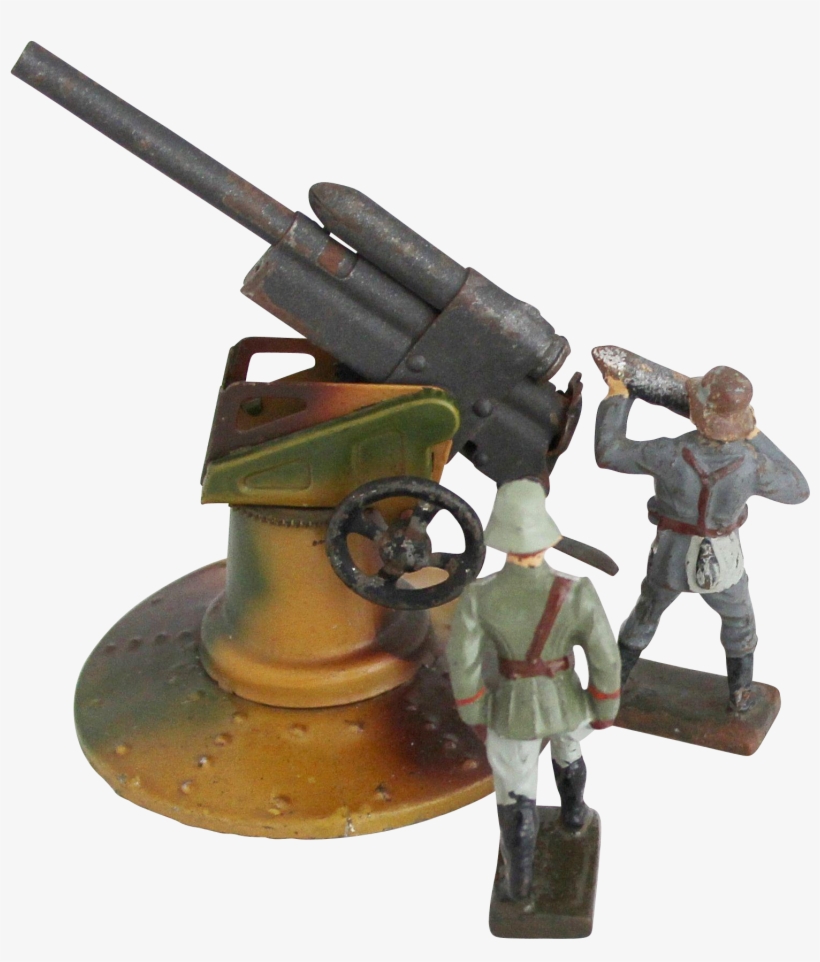 1930s Vintage German 88 Mm Flak Gun Crew / Hausser - Figurine, transparent png #9207190
