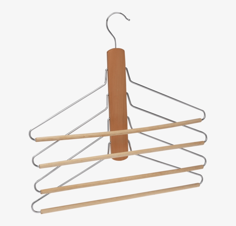 Wood Spacesaver Hanger - Clothes Hanger, transparent png #9207247
