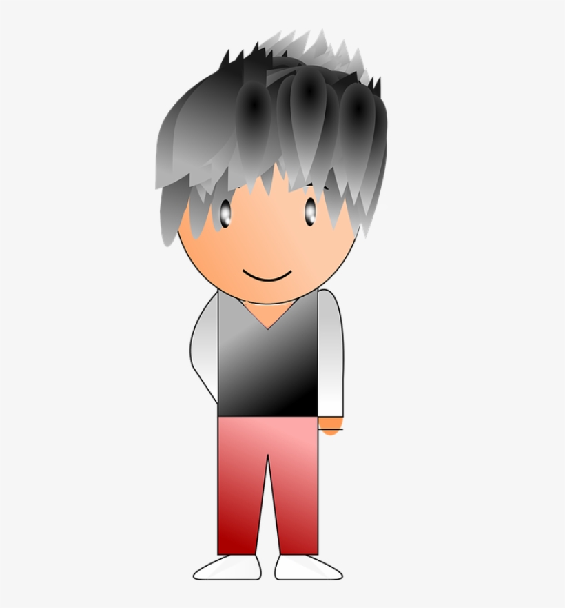 Boy Teenager Teen Black Free Vector Graphic On Pixabay - Dibujos De Niños Con Cabello Negro, transparent png #9208260