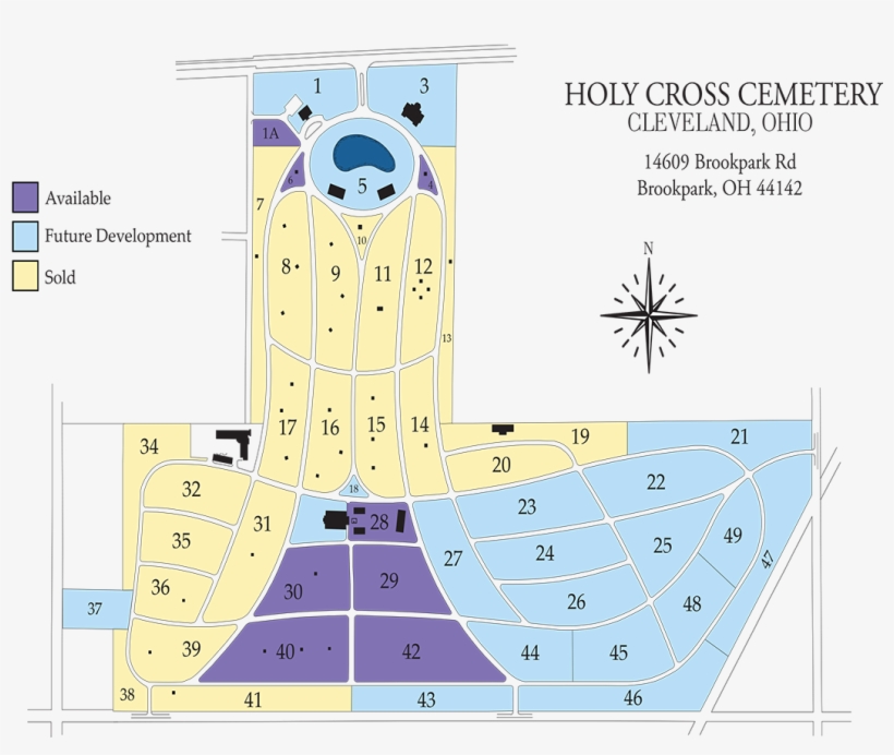 Cemetery Map - Holy Cross Cemetery Map Brook Park, transparent png #9208430