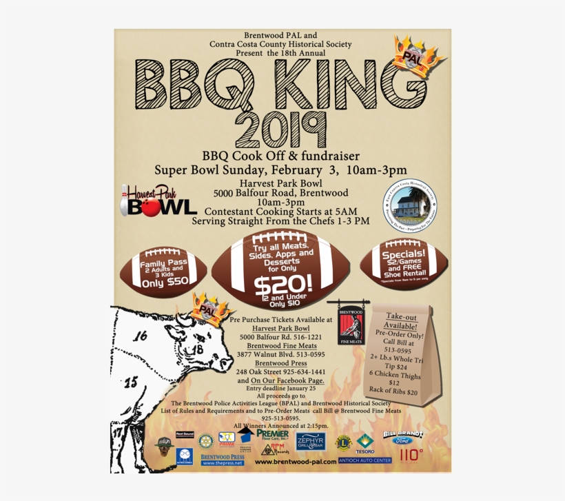 Bbq King Cook-off On Super Bowl Sunday - Parts Of A Cow, transparent png #9208549