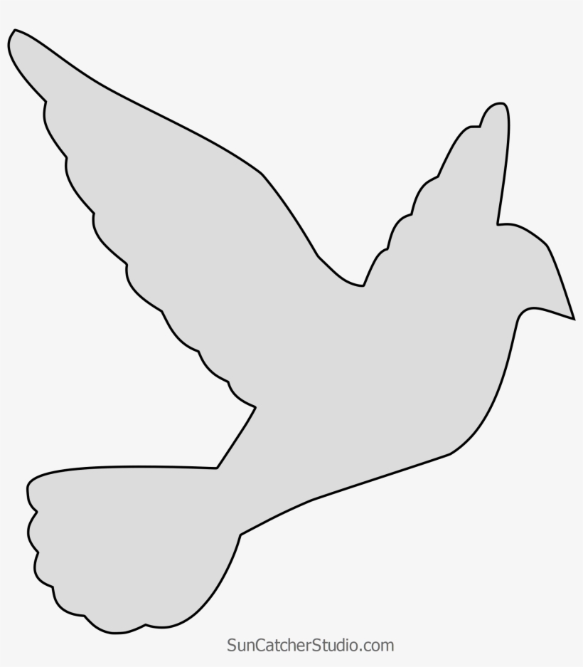 Free Dove Silhouette Bird Pattern Template To Print - Chicken, transparent png #9209910