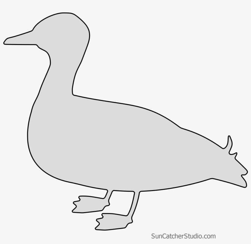 Free Duck Silhouette Bird Pattern Template To Print - Duck, transparent png #9209960