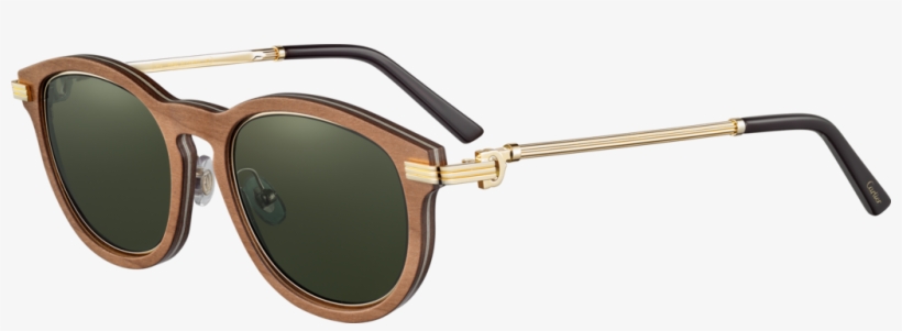 Sunglasses Gold Eyewear Wood Cartier Frames Clipart - Occhiali Cartier Legno, transparent png #9210176