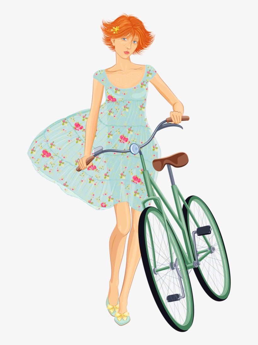 ○••°‿✿⁀bicycles‿✿⁀°••○ - Mujeres En Bicicleta Caricatura, transparent png #9210792