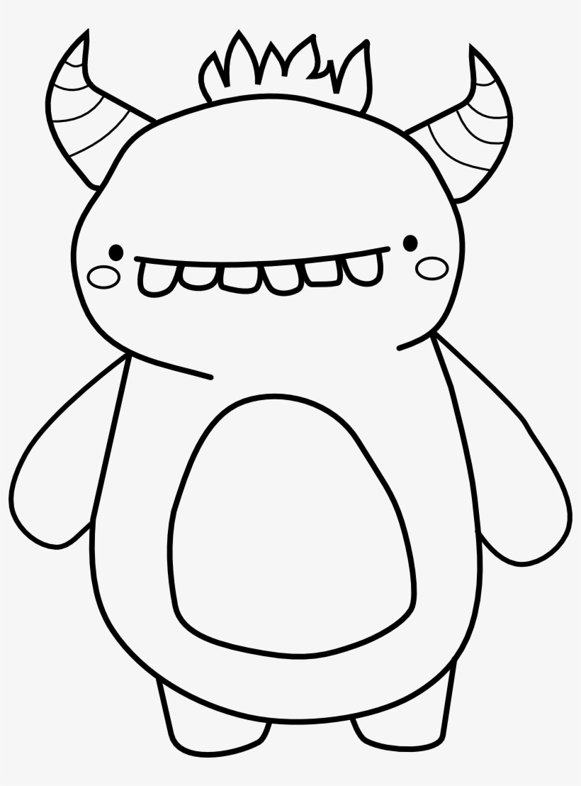 Creepies Children Coloring Pages Monster Best Of Cute - Cute Monster Clipart Black And White, transparent png #9213228