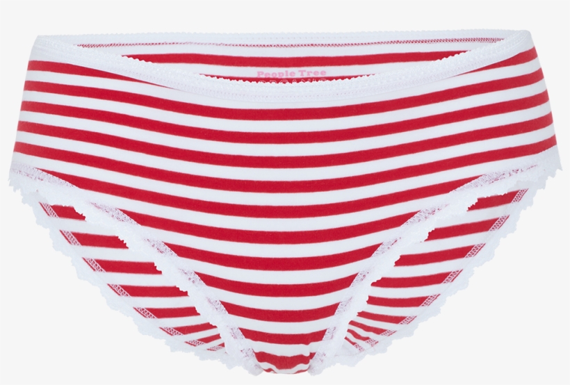 Stripe Lace Hipster In Red And White - Underpants, transparent png #9213338