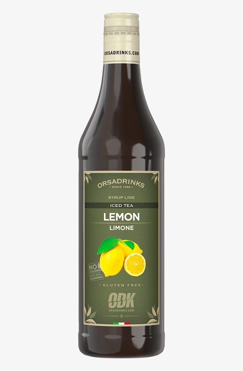 Lemon Iced Tea - Glass Bottle, transparent png #9213762