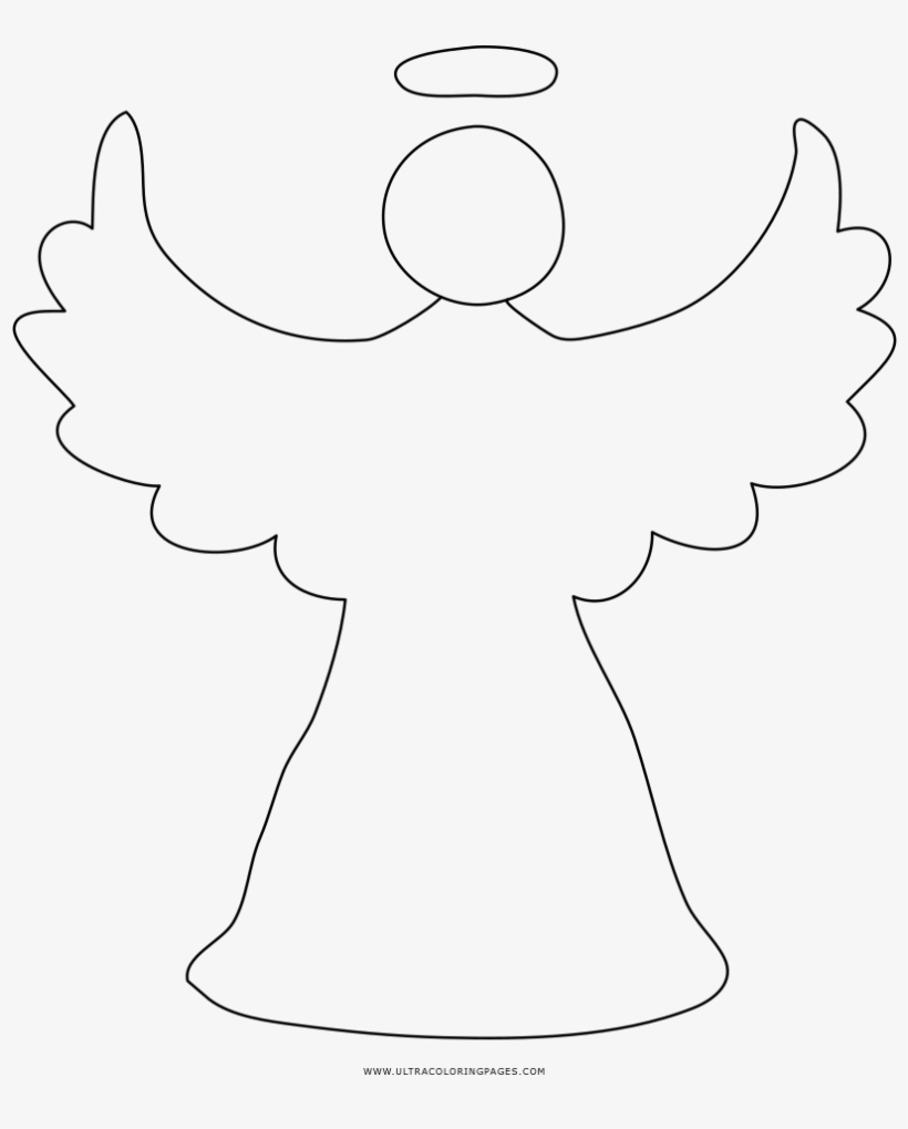 Christmas Angel Coloring Page - Line Art, transparent png #9214310