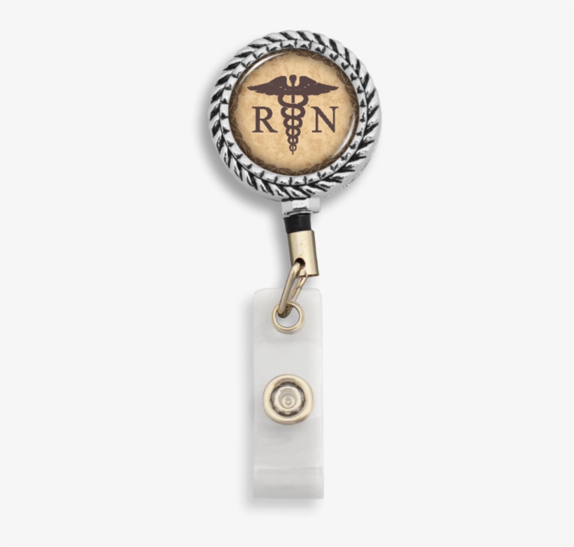 Rn Vintage Caduceus Badge Reel - Locket, transparent png #9214564