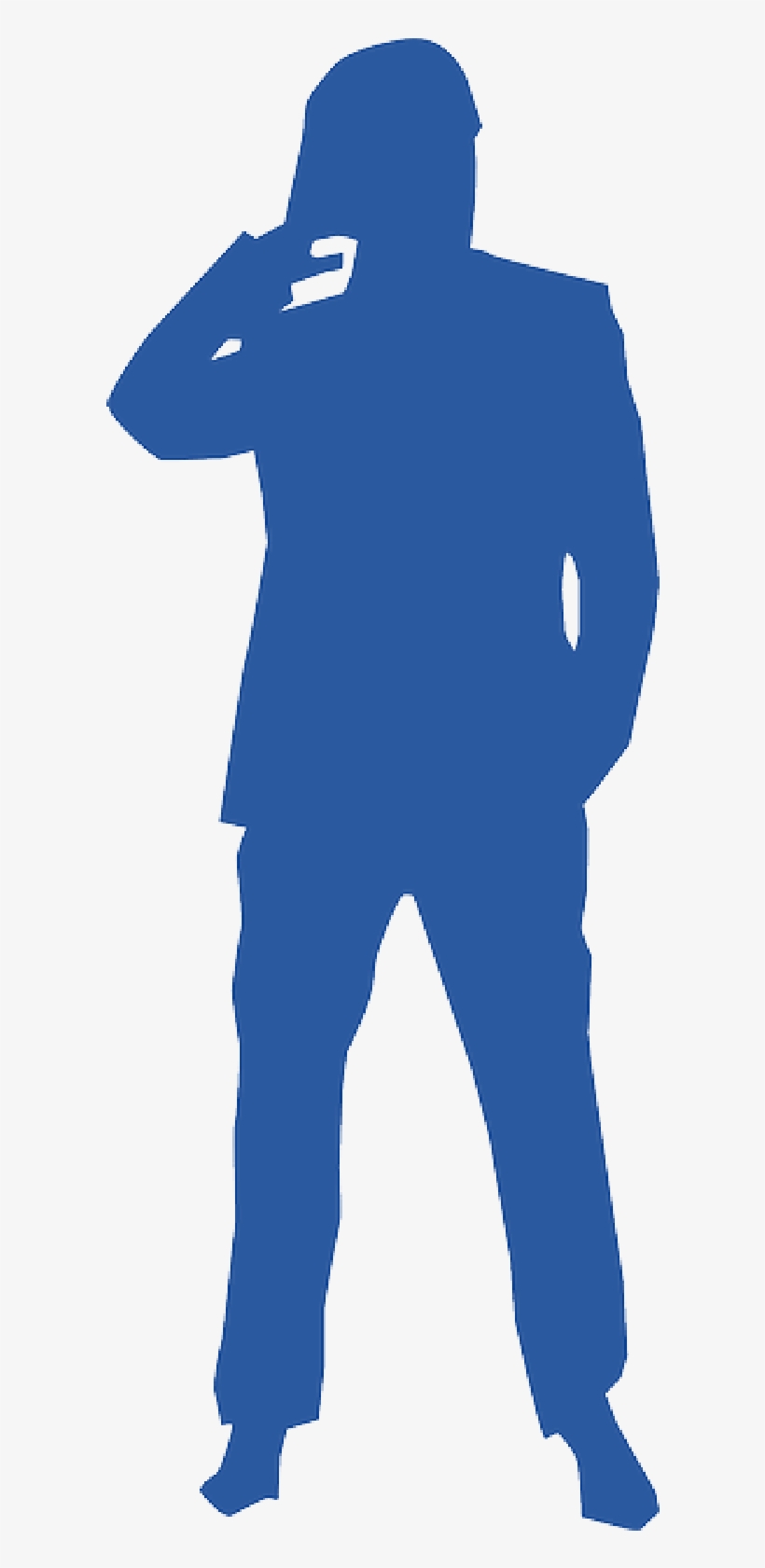 Man In Suit Silhouette Png Thinking Clipart - Man Silhouette Blue, transparent png #9215344