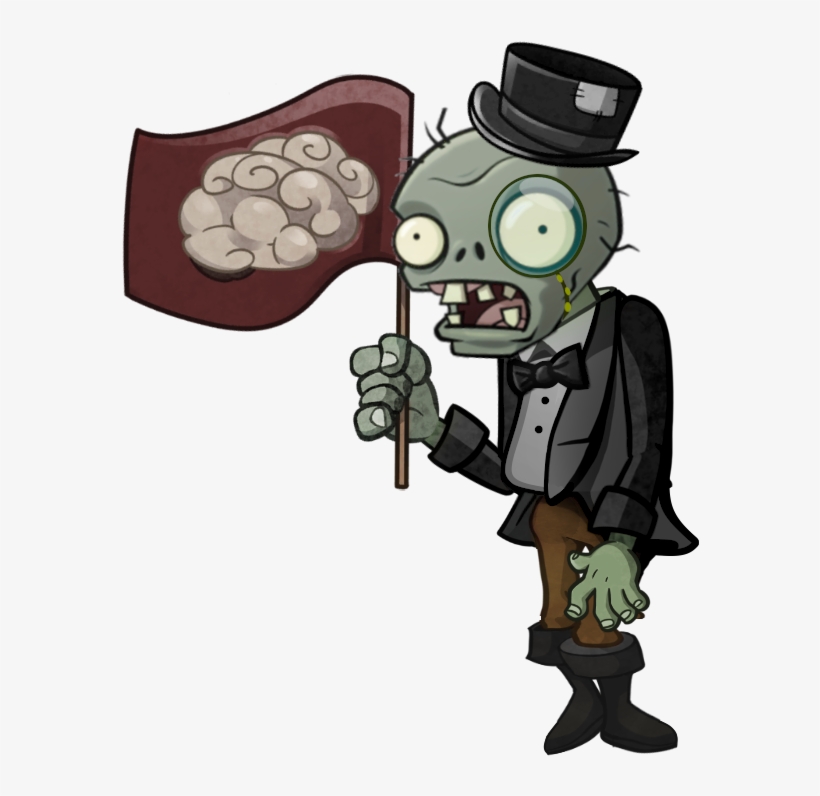 Sir Flag Zombie - Plants Vs Zombies 2, transparent png #9217085