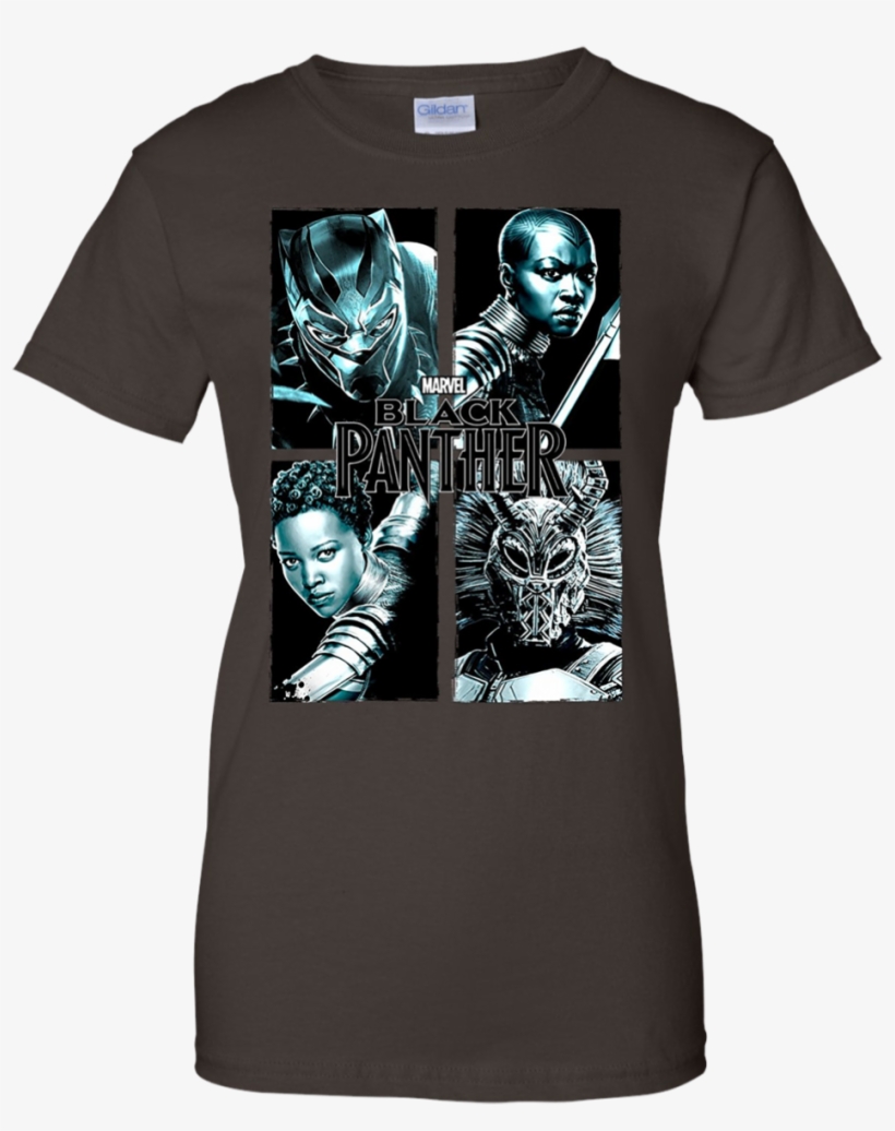 Marvel Black Panther Movie Grunge Warriors T-shirt - Shirt, transparent png #9217521