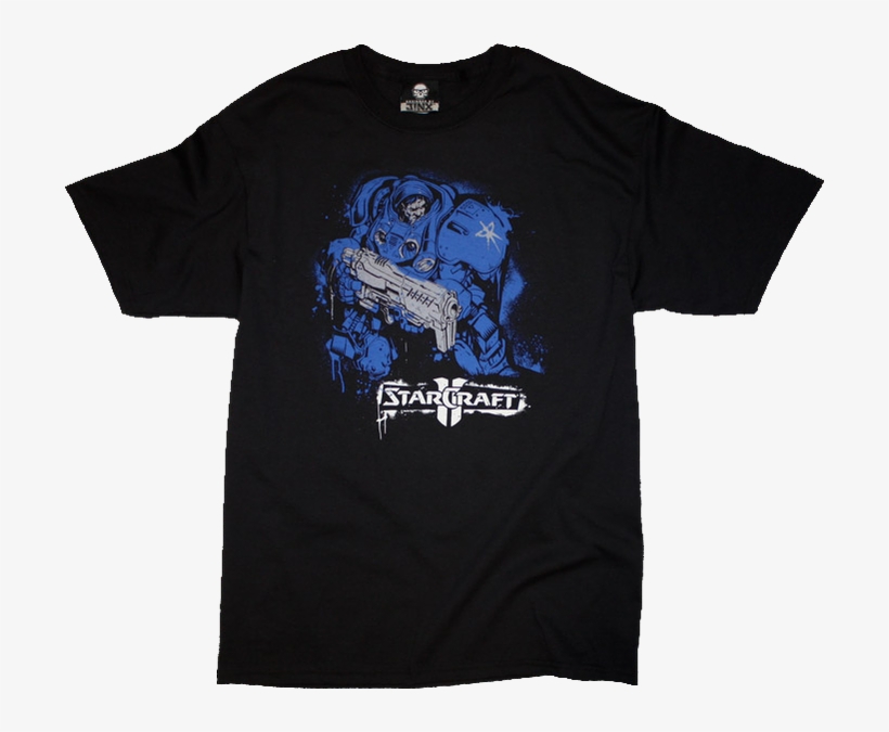Marine Black Male T-shirt - Starcraft 2 Marine Shirt, transparent png #9219420