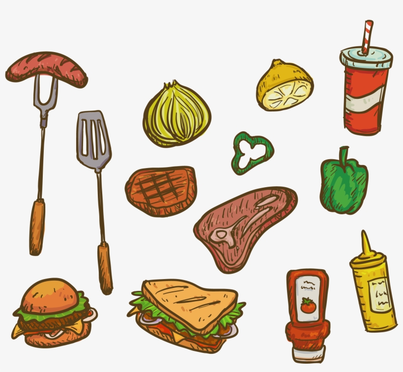 Barbecue Grill Picnic Food Euclidean Vector Computer - Picnic Food Transparent, transparent png #9219785