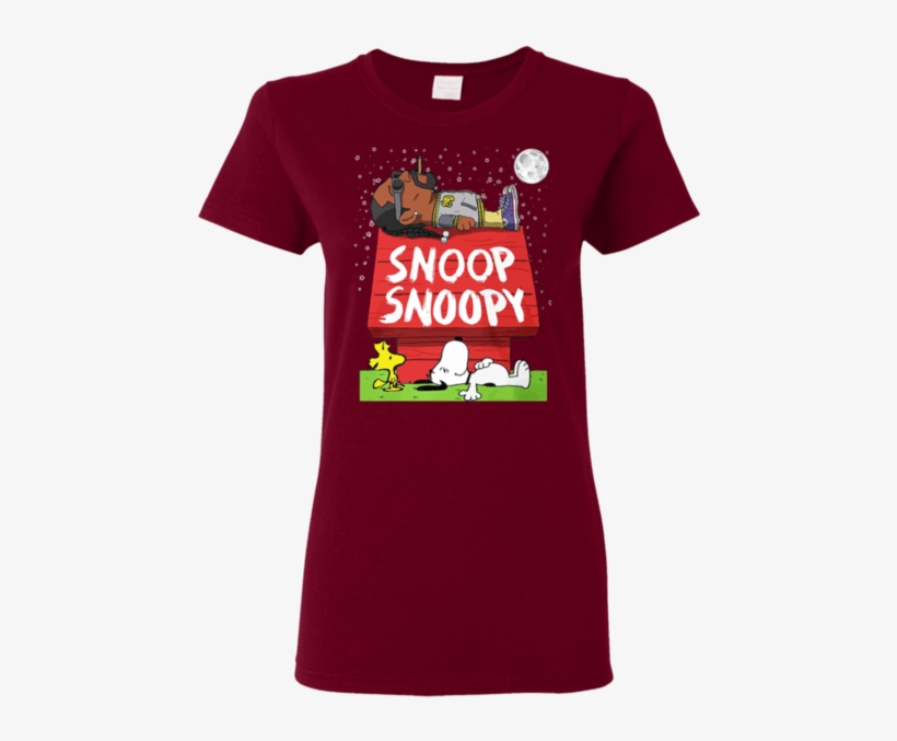 Snoopy & Snoop Dogg Ladies Women T-shirt - Snoop Dogg Snoopy T Shirt, transparent png #9221070