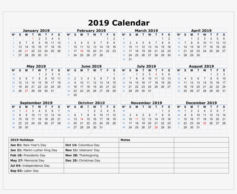 Free Png Download 2019 Indian Calendar Png Png Images - 2011, transparent png #9221314