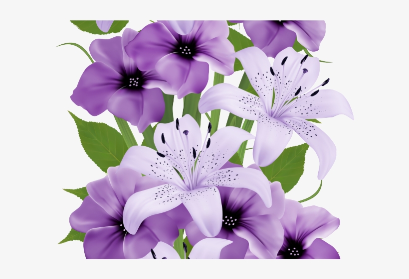 Mauve Clipart Lavender Floral - Clipart Of Flowers Bouquet, transparent png #9222150