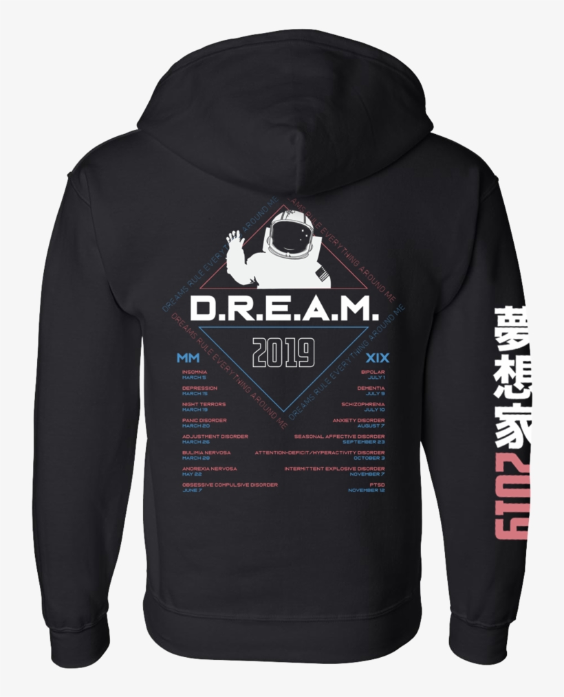 D - R - E - A - M - "world Tour" Black Hoodie - Rising Sun Hoodie, transparent png #9222422
