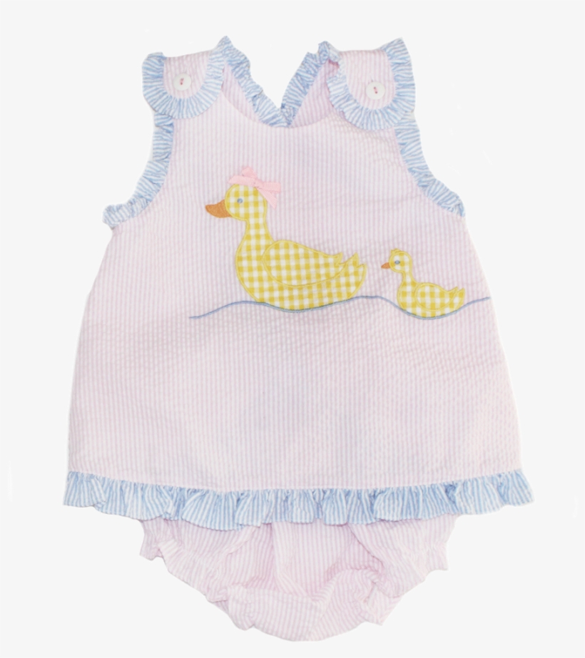 Popover Top & Bloomer With Duck Appliqué - Duck, transparent png #9222627