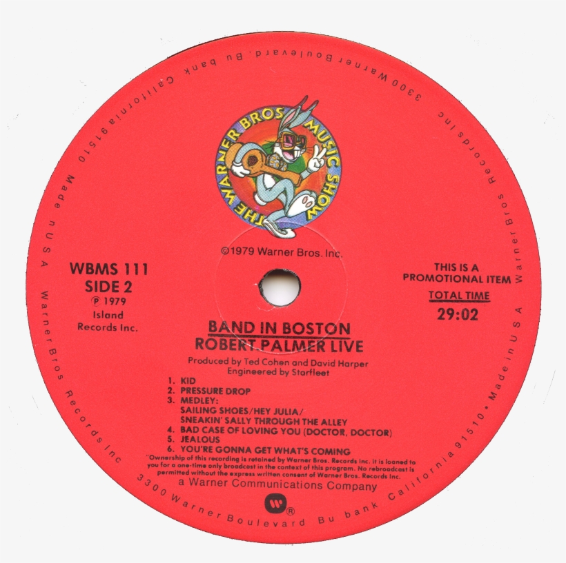 Robertpalmer1979 09 29bandinbostonvinylpromo - Cd, transparent png #9224386