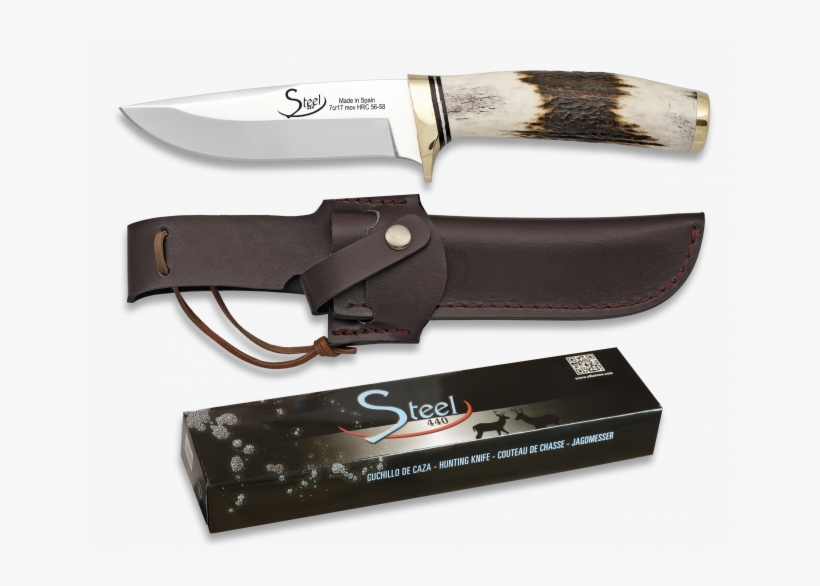 Cuchillos Deportivos - Cuchillo Steel 440 Asta De Ciervo, transparent png #9225591
