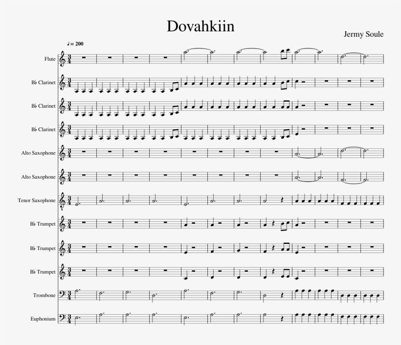 Dovahkiin Sheet Music Composed By Jermy Soule 1 Of - Number, transparent png #9228692