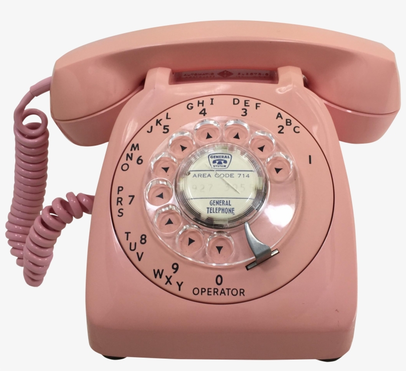 Vintage Pink Automatic Electric Rotary Dial Phone - Vintage Phone Pink Png, transparent png #9228962