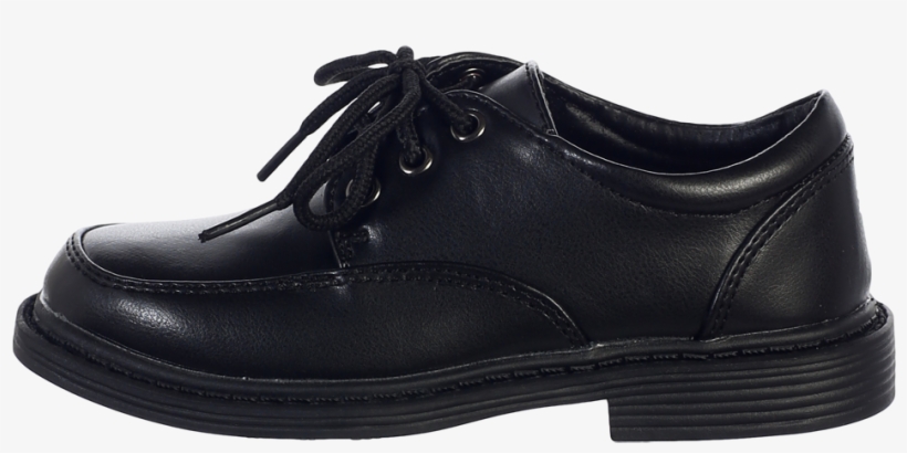 Black Matte Finish Oxford Lace Tie Dress Shoes Boys - Leather, transparent png #9230966