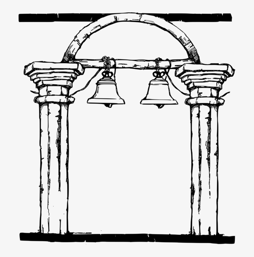 Column Picture Frames Bell Drawing Computer Icons - Bell Frame Black And White, transparent png #9232205
