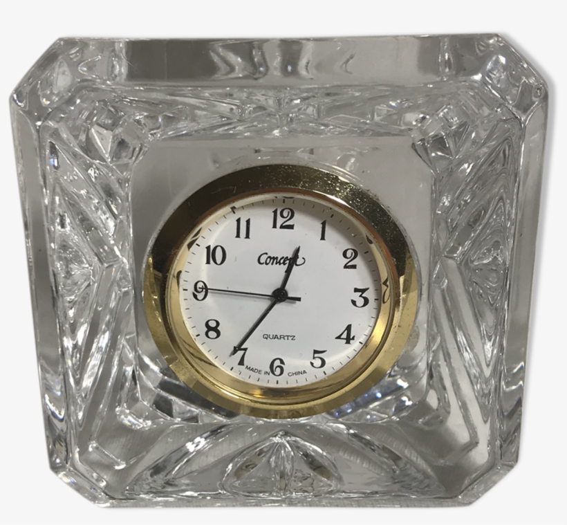 Old Clock In Crystal Made In France - Quartz Clock, transparent png #9236624