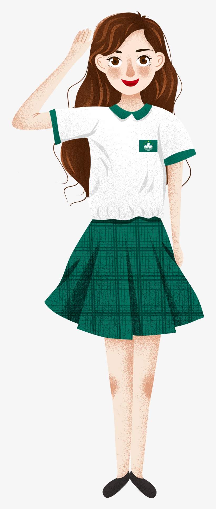 Cartoon Fresh Salute Illustration Png And Psd - การ์ตูน นักเรียน หญิง, transparent png #9236942